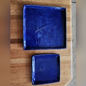 Handmade Cobalt Blue Ceramic Plates